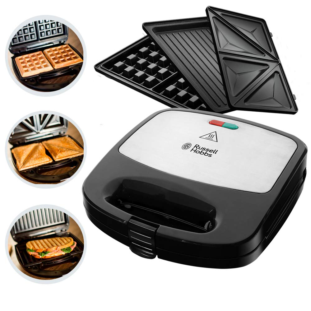 Russell Hobbs 3-in-1 Multifunktionsgerät Fiesta – Sandwichmaker, Waffeleisen & Kontaktgrill